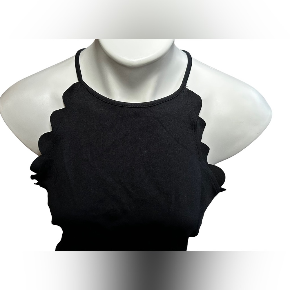BLACK CROP TOP| scallop sides H&M - Picture 2 of 6
